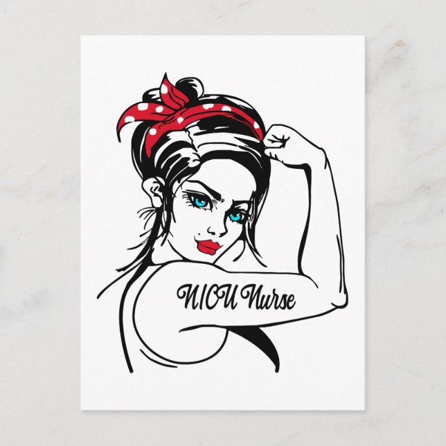 Cartes Pour Fêtes Annuelles Infirmière en néonatalogie Rosie la riveteuse Pin  (Devant)