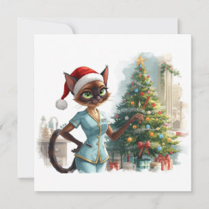 Cartes Pour Fêtes Annuelles Infirmière en service Temps de Noël pour les Amour