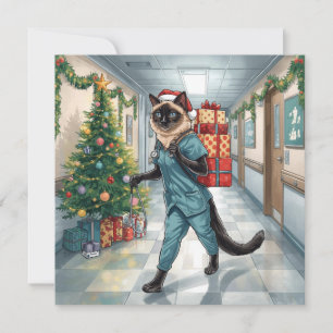 Cartes Pour Fêtes Annuelles Infirmière en service Temps de Noël pour les Amour