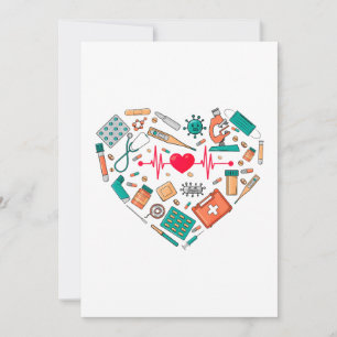Cartes Pour Fêtes Annuelles Infirmière Infirmière Outil Coeur