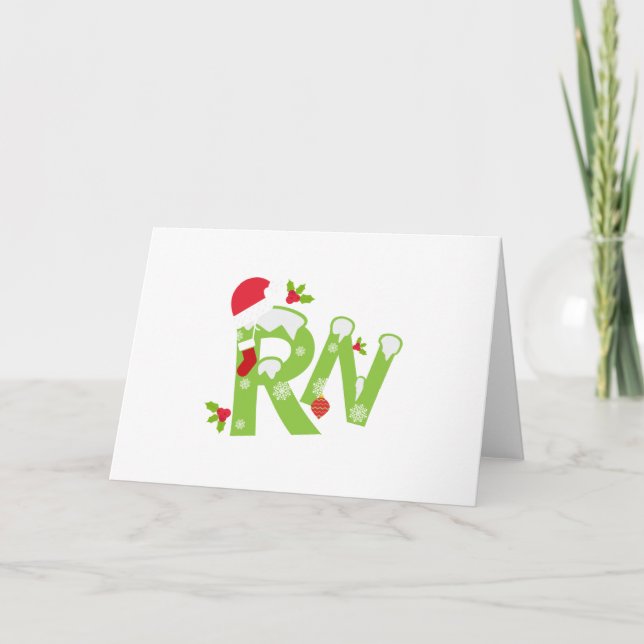 Cartes Pour Fêtes Annuelles Infirmière inscrite Père Noël RN Cadeaux infirmier (Devant)