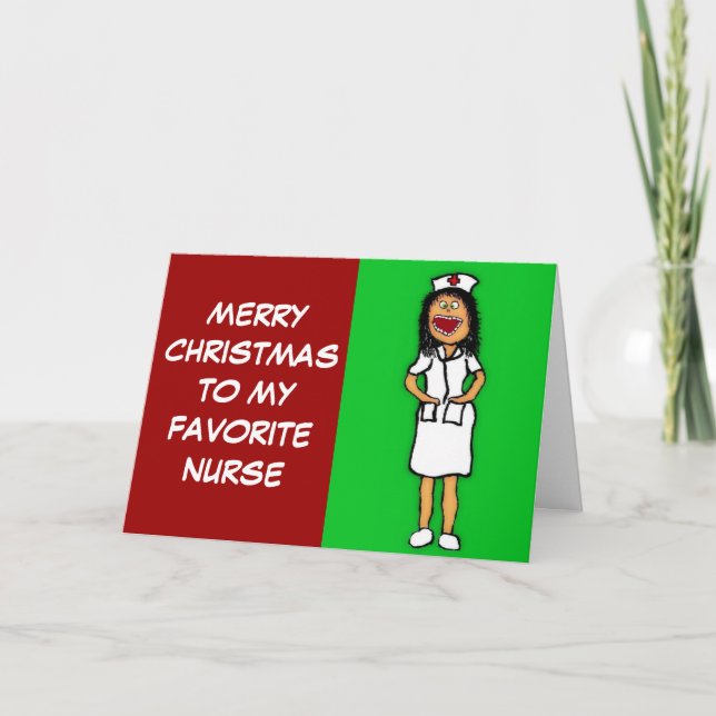 Cartes Pour Fêtes Annuelles Infirmière préférée de Joyeux Noël (Devant)