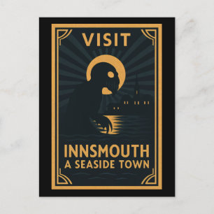 Cartes Pour Fêtes Annuelles Innsmouth by Moonlight - Un voyage Art déco