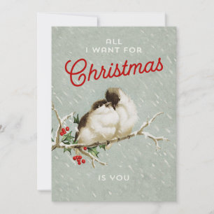 Cartes Pour Fêtes Annuelles Inséparables de Noël vintage