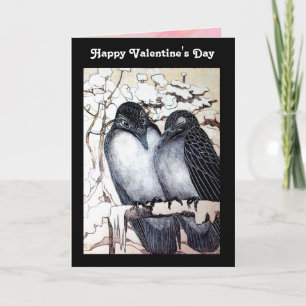 CARTES POUR FÊTES ANNUELLES INSÉPARABLES HIVER / HEUREUSE SAINTE-VALENTIN