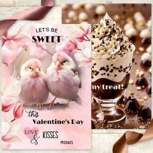 Cartes Pour Fêtes Annuelles Inséparables roses doux chocolat Saint Valentin