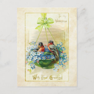 Cartes Pour Fêtes Annuelles Inséparables vintages de Valentine et Oubliez-moi 
