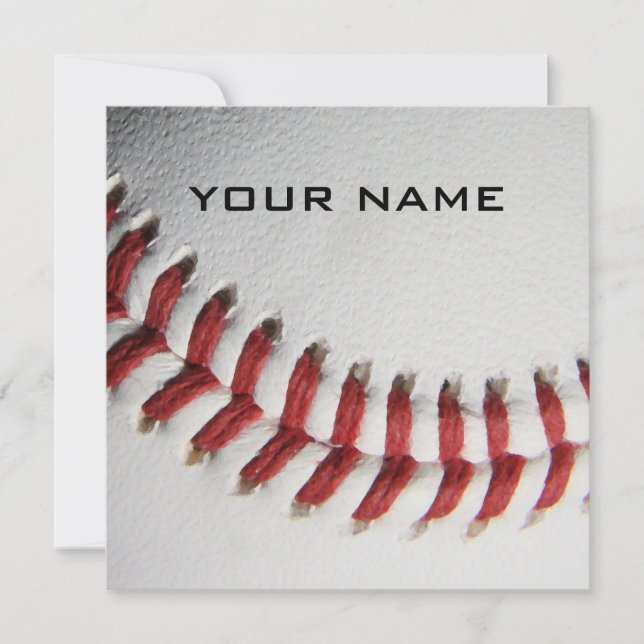 Cartes Pour Fêtes Annuelles Inspiration Baseball Ajouter Votre Nom (Devant)