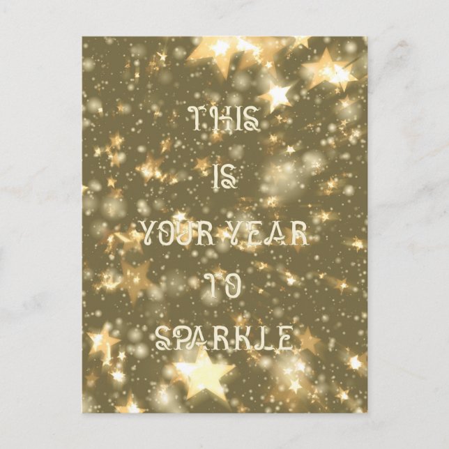 Cartes Pour Fêtes Annuelles Inspirer cette année est votre année pour étincele (Devant)