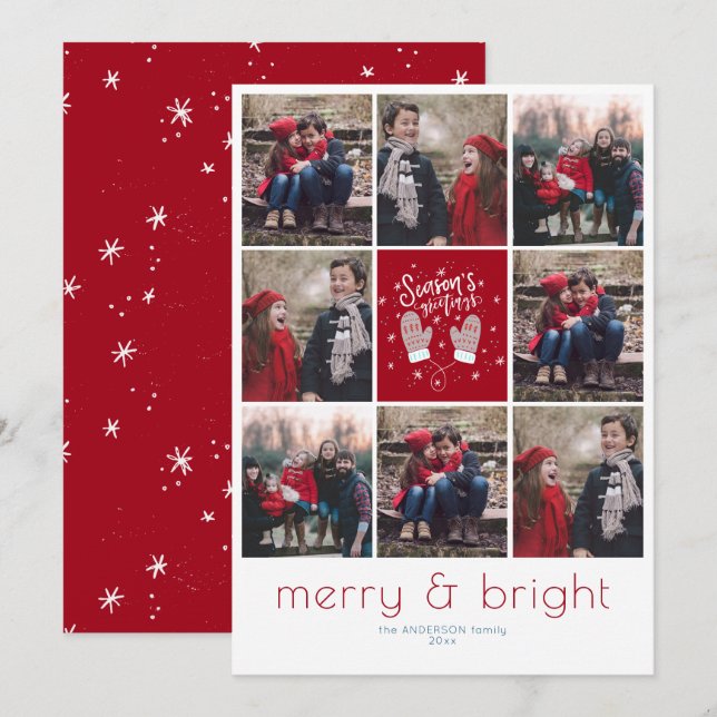 Cartes Pour Fêtes Annuelles Instafriendendendly 8 Grille Noël (Devant / Derrière)
