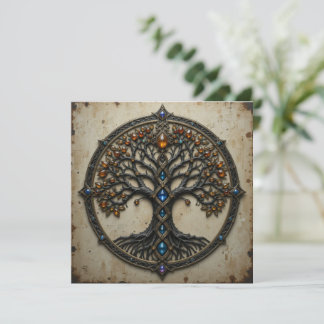 Cartes Pour Fêtes Annuelles Instant Download Celtic Tree Greeting Card