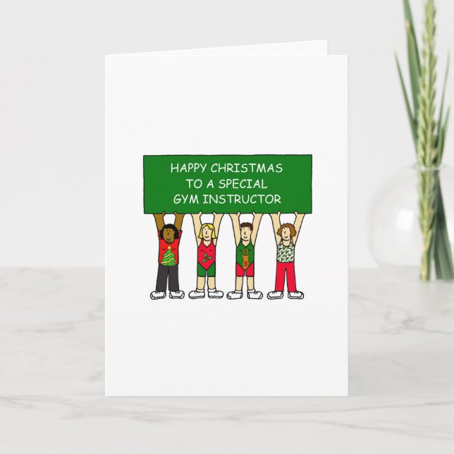 Cartes Pour Fêtes Annuelles Instructeur de gym Joyeux Noël (Devant)