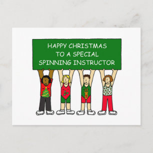 CARTES POUR FÊTES ANNUELLES INSTRUCTEUR DE SPINNING HEUREUX XMAS