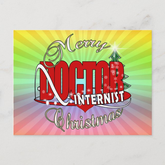 CARTES POUR FÊTES ANNUELLES INTERNISTE DE NOËL (Devant)