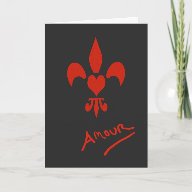 Cartes Pour Fêtes Annuelles Intrigue amoureuse Valentine de Fleur de Lis Heart (Devant)