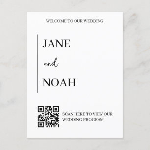 Cartes Pour Fêtes Annuelles Invite de mariage esthétique minimale avec code QR