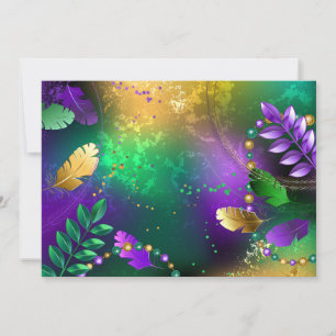 Cartes Pour Fêtes Annuelles Iridescente mardi gras arrière - plan avec perles