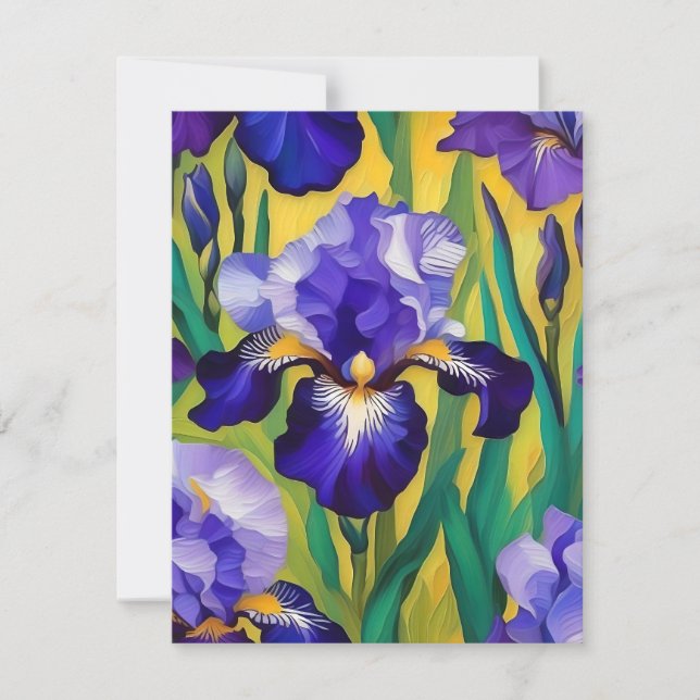 Cartes Pour Fêtes Annuelles Iris B violet (Devant)