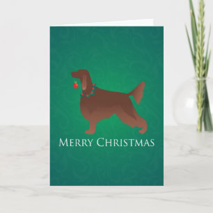 Cartes Pour Fêtes Annuelles Irish Setter Chien Joyeux Noël Design