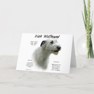 Cartes Pour Fêtes Annuelles Irish Wolfhound (wht) History Design