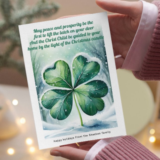 Cartes Pour Fêtes Annuelles Irlandais Bénédiction de Noël personnalisée (Irish Christmas Blessing Personalized Holiday Card by Ricaso. Ireland themed holidays cards)