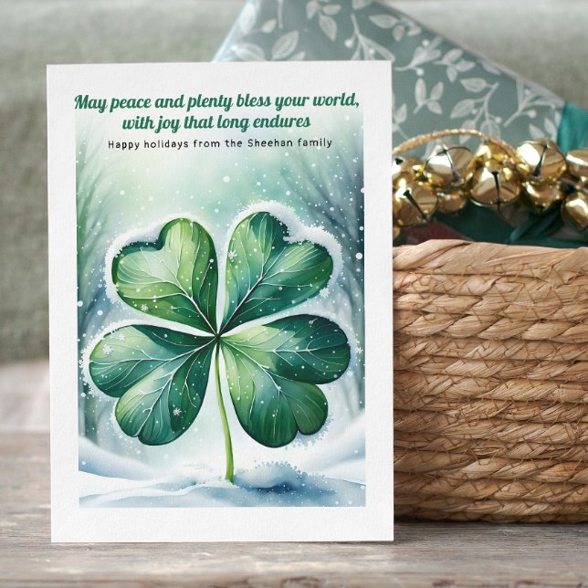 Cartes Pour Fêtes Annuelles Irlandais Bénédiction de Noël personnalisée (Irish Christmas Blessing Personalized Holiday Card by Ricaso. Ireland themed holiday cards)