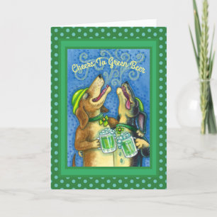 CARTES POUR FÊTES ANNUELLES IRLANDAIS HOUND CHIENS, ST. PATRICK'S DAY GREEN BE