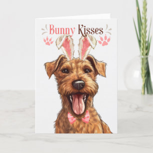 Cartes Pour Fêtes Annuelles Irlandais Terrier Dog Bunny Oreilles pour Pâques