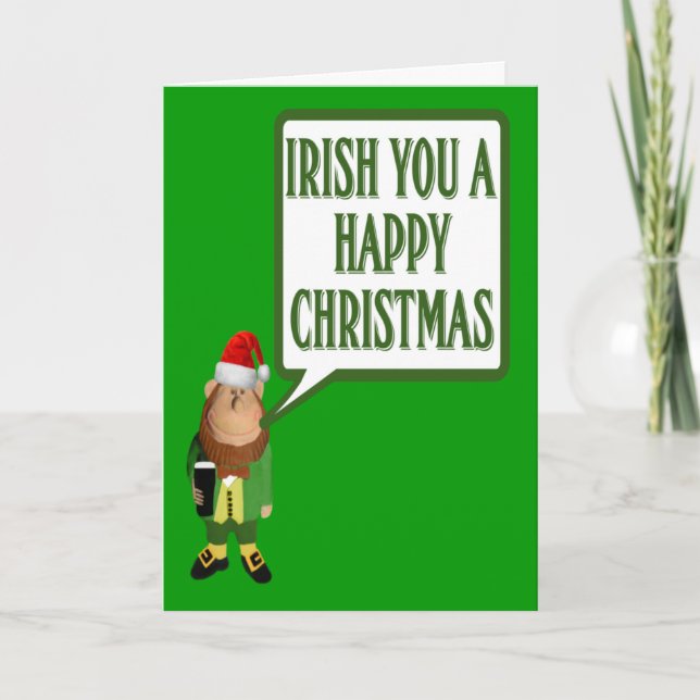 Cartes Pour Fêtes Annuelles Irlandais vous Noël heureux (Devant)