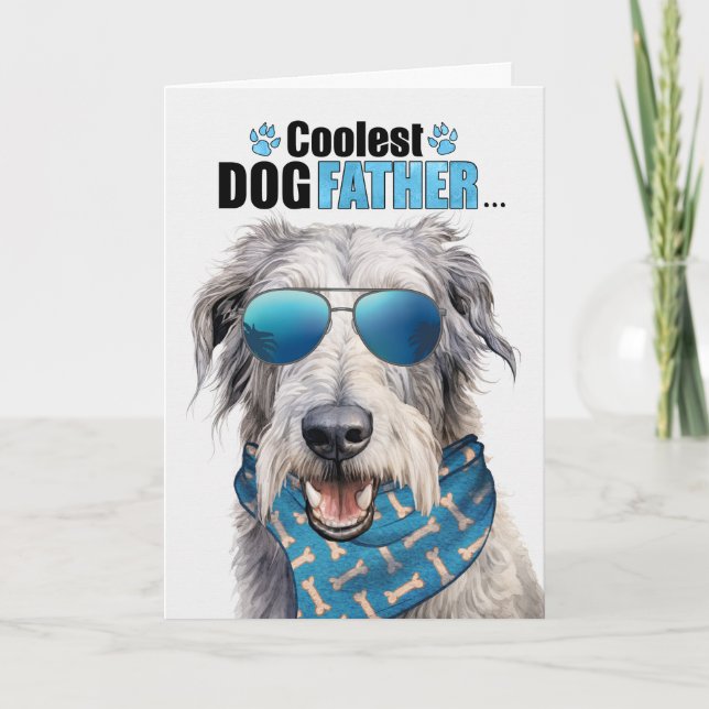 Cartes Pour Fêtes Annuelles Irlandais Wolfhound Chien Coolest Papa Fête des pè (Devant)