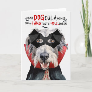 Cartes Pour Fêtes Annuelles Irlandais Wolfhound Chien drôle nombre DOGcula Hal