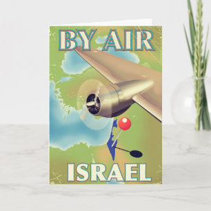 Cartes Pour Fêtes Annuelles Israël Affiche de voyage vintage par avion