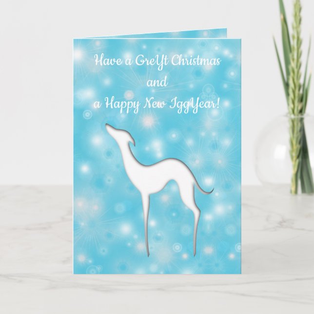 Cartes Pour Fêtes Annuelles Italien Greyhound Dog silhouette Texte amusant sur (Devant)