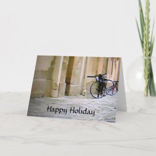 CARTES POUR FÊTES ANNUELLES ITALIEN VÉLO HEUREUX VACANCES