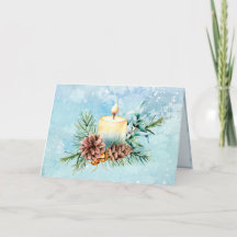 Ivoire et bleu bougie brillant Pinecones Noël