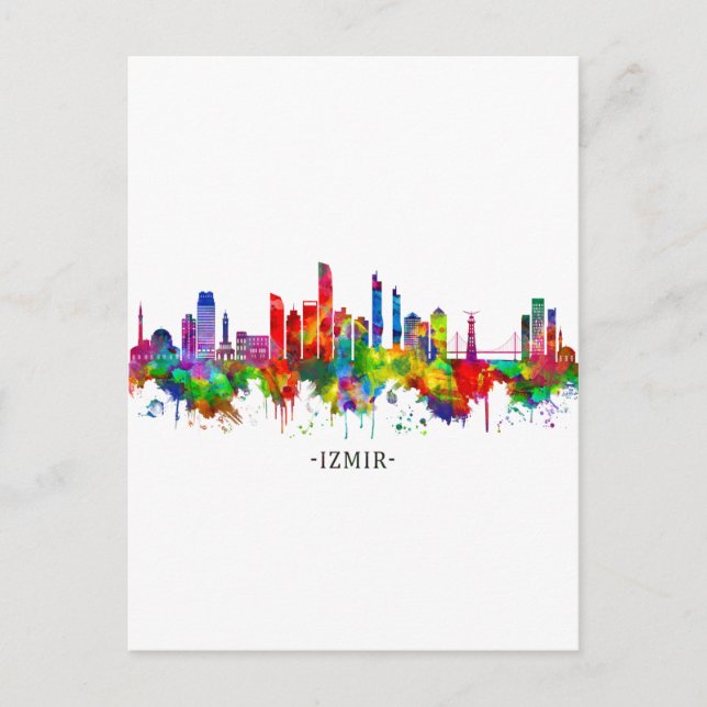Cartes Pour Fêtes Annuelles Izmir Turquie Skyline (Devant)