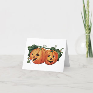 Cartes Pour Fêtes Annuelles Jack-o'-lantern Elves vintage