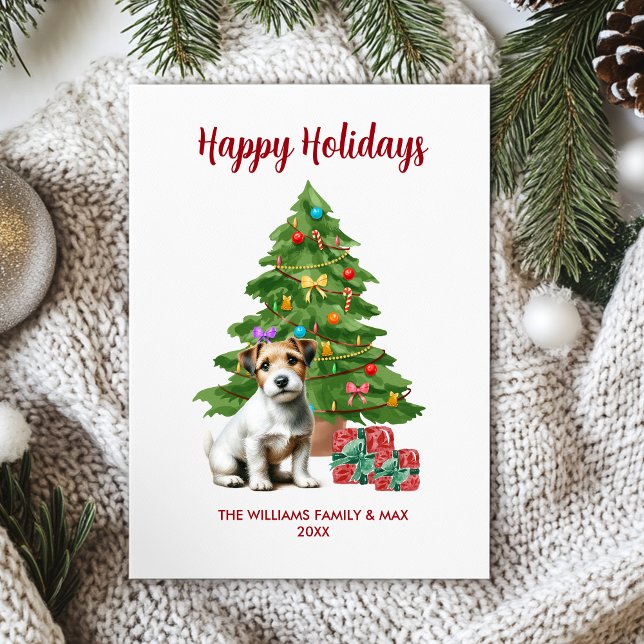 Cartes Pour Fêtes Annuelles Jack Russel Terrier Chien Famille Noël (Créateur téléchargé)