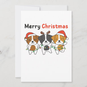 Cartes Pour Fêtes Annuelles Jack Russell Joyeux chien de Noël mignon