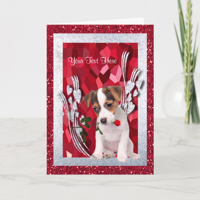 Cartes Pour Fêtes Annuelles Jack Russell Puppy Personnaliser It Valentine Salu (Devant)