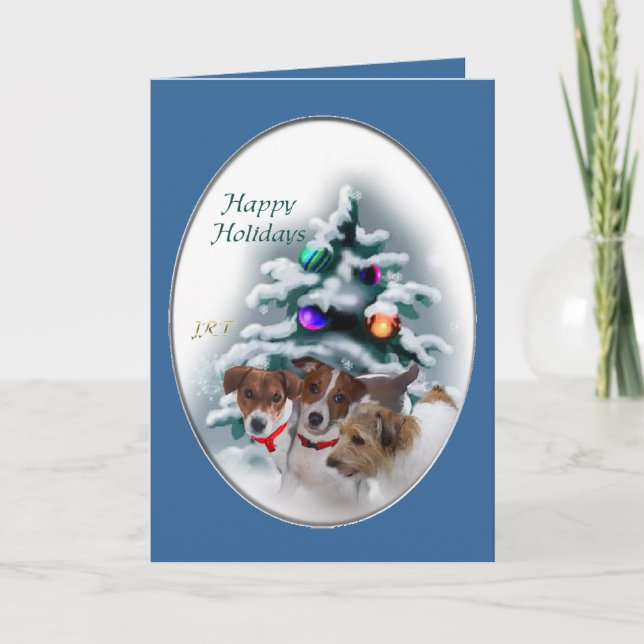 Cartes Pour Fêtes Annuelles Jack Russell Terrier Cadeaux de Noël (Devant)