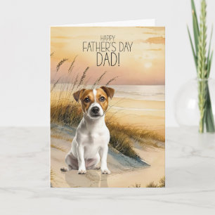 Cartes Pour Fêtes Annuelles Jack Russell Terrier Chien Coucher de soleil Plage