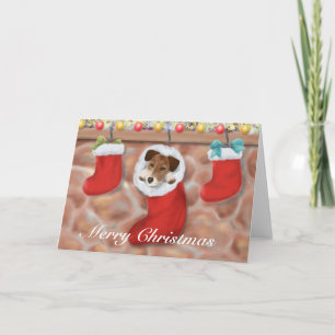 Cartes Pour Fêtes Annuelles Jack Russell Terrier dans un bas