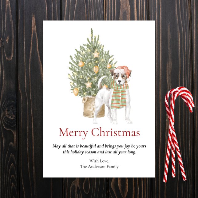 Cartes Pour Fêtes Annuelles Jack Russell Terrier et Christmas Tree Pet Dog (Créateur téléchargé)