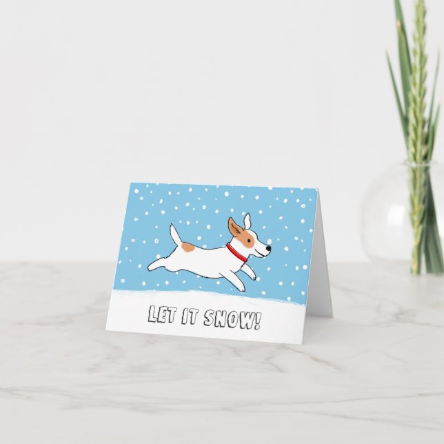 Cartes Pour Fêtes Annuelles Jack Russell Terrier Laisser le chien des neiges N (Devant)