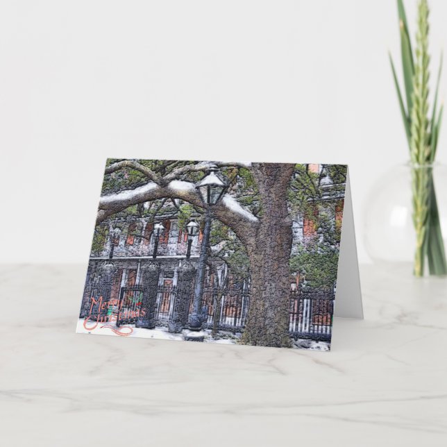 Cartes Pour Fêtes Annuelles Jackson Carré Snow Christmas (Devant)