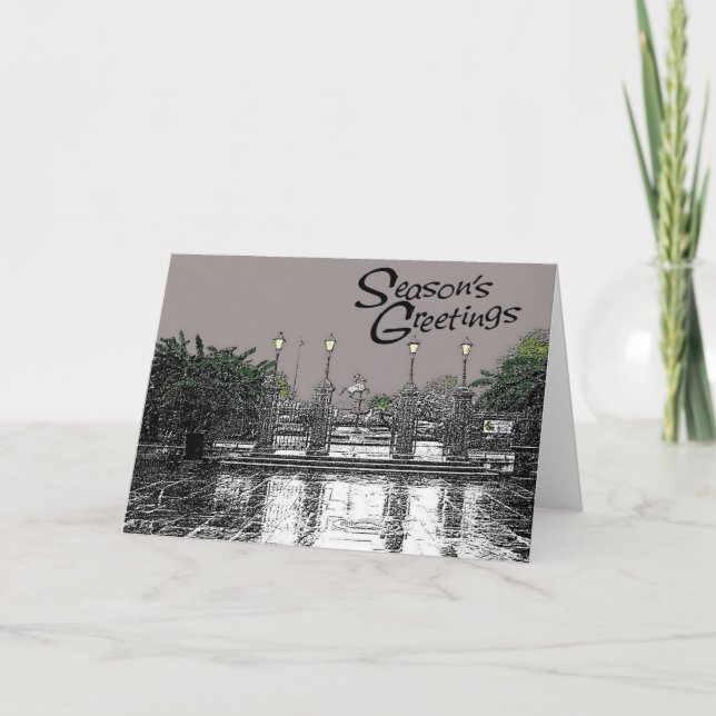 Cartes Pour Fêtes Annuelles Jackson Square Salutations de la Saison Une (Devant)