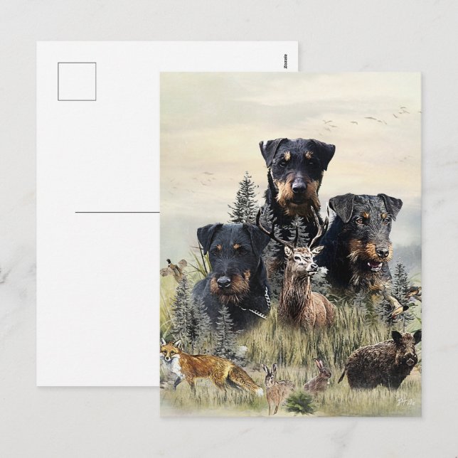 Cartes Pour Fêtes Annuelles Jagdterriers c. Renbrad Kennel (Devant / Derrière)