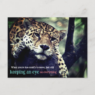 Cartes Pour Fêtes Annuelles Jaguar azy dans l'arbre photo