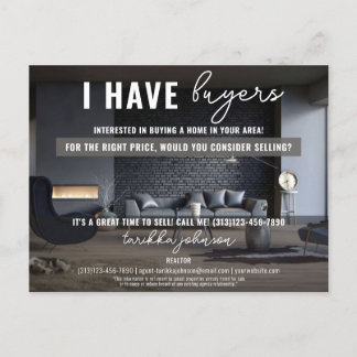 Cartes Pour Fêtes Annuelles J'Ai Acheteur Immobilier Mailer Marketing Realtor